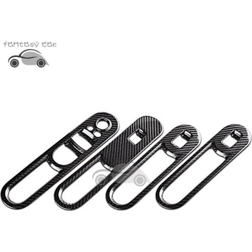 Carbon Fiber Car Windows Control Panel Cover Styling Moulding Trim Sticker for Mini Cooper F54 Clubman F56 F60 Countryman
