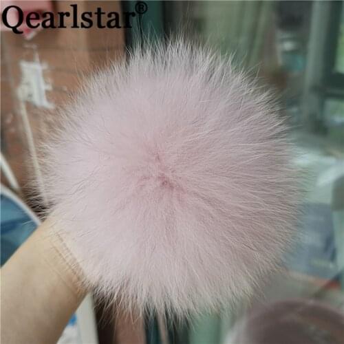 Wholesale 5pcs/lot Natural Fur Pompoms Winter Pink Real Fox Fur Pom Pom Fluffy 15cm Fur Balls For Knitted Skullies Hats Scarf