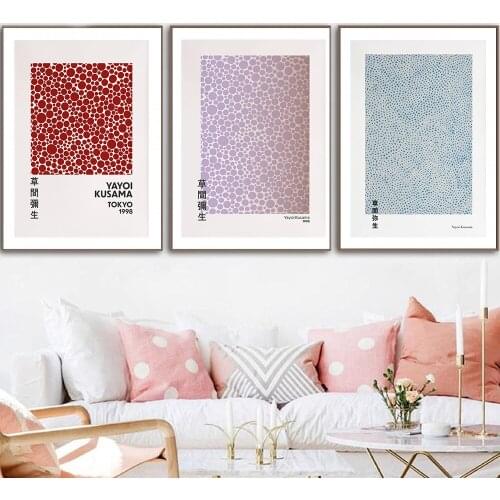 Yayoi Kusama Artwork Posters and Prints Museum Exhibition Canvas Painting Gallery Wall Art Pictures for Living Room Home Decor