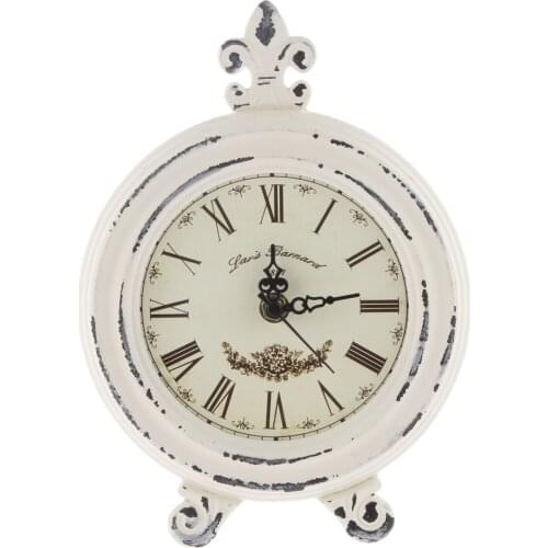 Simple Life Vintage Alarm Clocks Wood Clock European Style Table Clock Home Decor -White