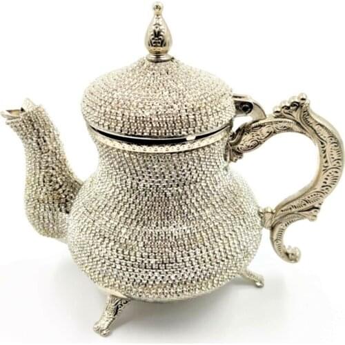 PERFECT SILK COPPER WITH ITS WONDERFUL FLAVORS Swarovski Stone Embroidered Luxury Teapot with Crystal Stone Copper Teapot 1500 M