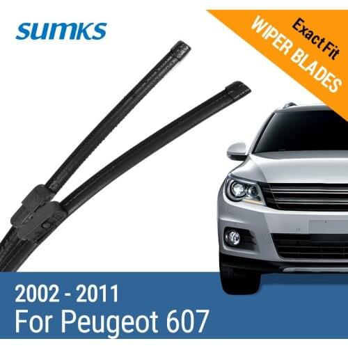 SUMKS Wiper Blades for Peugeot 607 26"&21" Fit Side Latch Arms 2002 2003 2004 2005 2006 2007 2008 2009 2010 2011