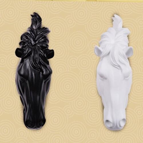 Nordic Style Three-dimensional animal head wall decoration simulation resin horse head wall hanging backwall cculpture statue