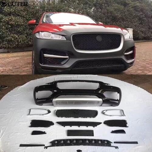 FRP Upainted Front bumper racing grills Car body kit for Jaguar F-PACE Low to High version 2017