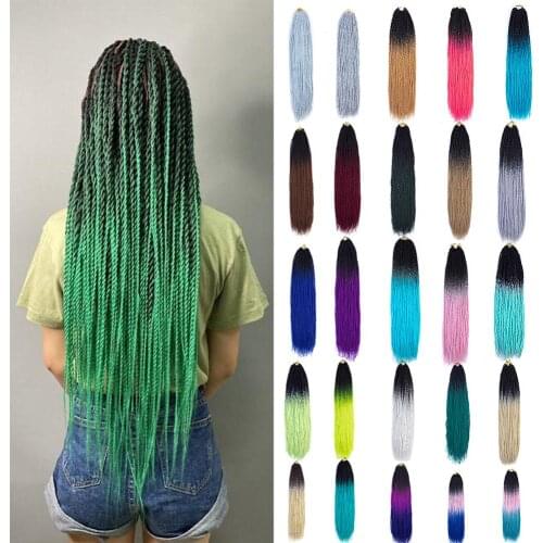 24inch 20 Strands Ombre Color Senegal Twist Braids Hair Extensions High Temperature Synthetic Crochet Braiding Hair