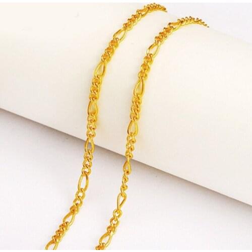 XP Jewelry -- ( 45 cm x 3 mm ) 18 inch Gold Figaro Chain Necklaces For Women Men 2019 Fashion Jewelry Lead and Nickel Free