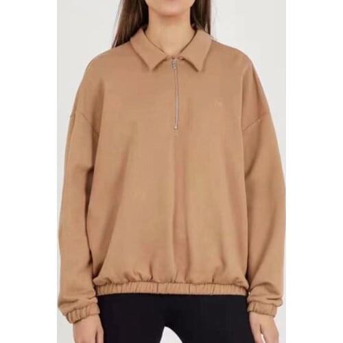 Women Hoodie 2021 Autumn and Winter Leisure Sports Zipper Sweater Female Mother Solid Color Top