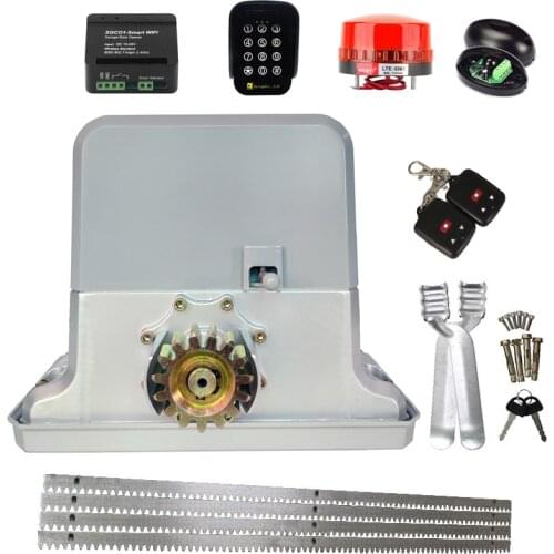 Heavy residential gear system electric sliding gate opener/sliding door motor with 4m steel racks remote control kit
