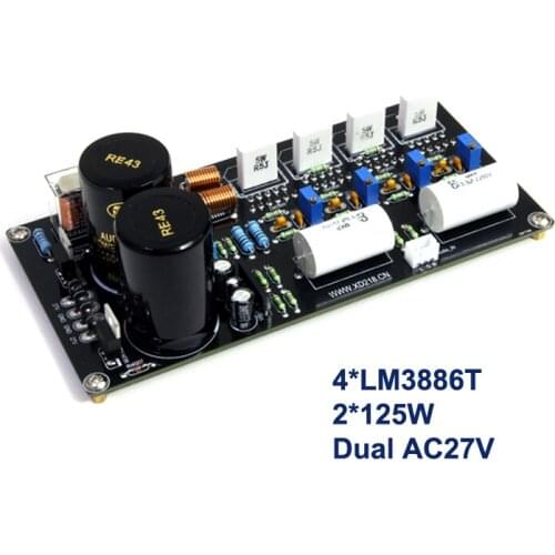 2*125W LM3886 Power Amplifier Audio Board MUR1620 Dual Channel Stereo 2*10000UF/50V HiFi Sound Amplifiers Home Theater AMP