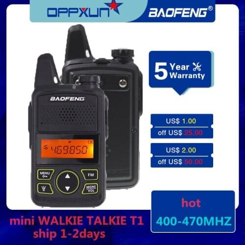 BAOFENG T1 MINI two-way radio BF-T1 walkie-talkie UHF 400-470mhz 20CH portable ham radio station FM CB radio remote