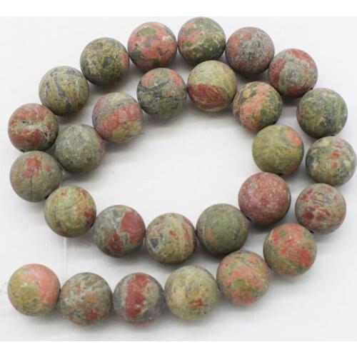 Loose beads unakite green agate blurry round 6/8/10/12/14mm 15" for DIY jewelry making FPPJ wholesale beads nature gem stone