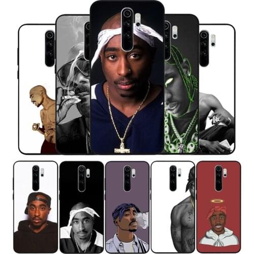 Hip hop singer 2Pac Tupac black Silicone Phone Case For Redmi note 9 8 7 Pro S 8T 7A Cover
