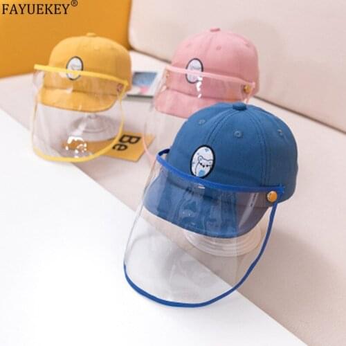 3-12 months infant Baby baseball Hat Anti-spitting Dustproof Cover Kids Boys Girls Cap Dust protection removable