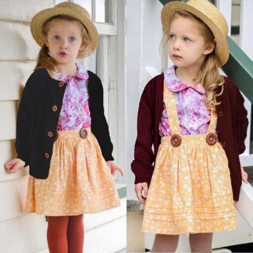 Toddler Kids Baby Boy Girl Knitted Shirt Cardigan Coat Long Sleeve Top Outwear Autumn Winter Single Breasted Coats