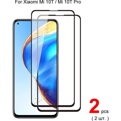 2pcs For Xiaomi Mi 10T Pro / Mi 10T 5G Full Cover Tempered Glass Screen Protector Protective Glass Guard