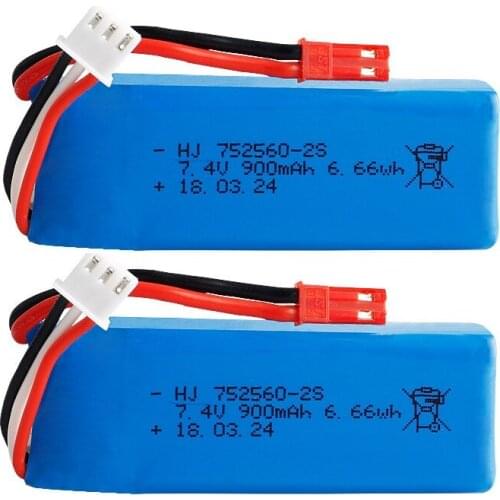 Ewellsold 25c 7.4V 900mAh Lithium battery for XK X520 XK X420 6 Channels Brushless Aileron 3D Battery