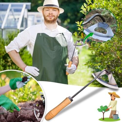 Steel Hardened Hollow Hoe Handheld Weeding Rake Planting Vegetable Farm Garden Tools Agriculture Tool Weeding Accessories