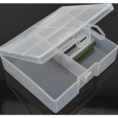 AA Battery Storage Box Case Holder Plastic Transparent Battery Container for Maximum 24 X AA Batteries Organizer Box Case