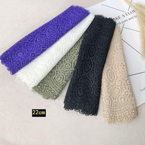 22cm wide 1meter Multi color lace trim elastic lace fabric skirt diy craft jewelry accessories X117