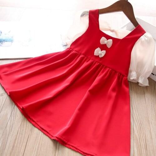 Summer new girls bow princess dress wholesale baby girl party tutu dress