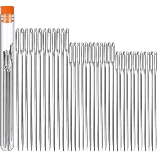 LMDZ 36Pcs Large Eye Sewing Needles 3.3inch Sewing Sharp Needles Embroidery Thread Home Sewing Needles with a Plastic Bottle