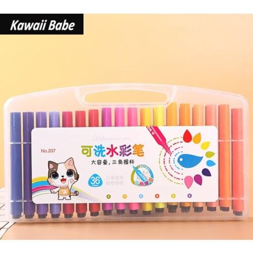 12/18/24/36 Colors Kids Washable Art Markers Watercolor Colored Pens for Drawing Art Supplies crayons for kids stationery