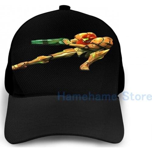 Fashion Metroid(4) Basketball Cap men women Graphic print black Unisex adult hat
