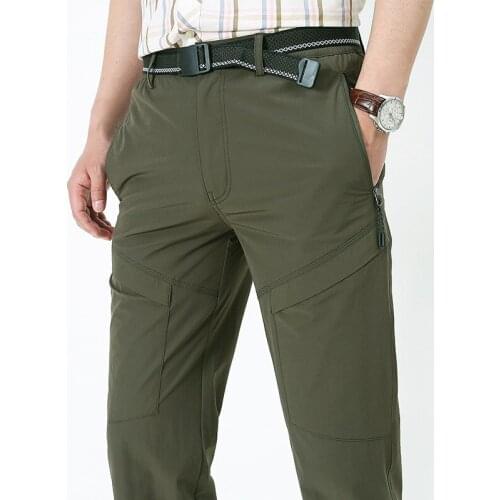 Men Thin Quick-dry Pants Summer Loose Plus Size Sports Outdoor Casual Straight Leg Trousers