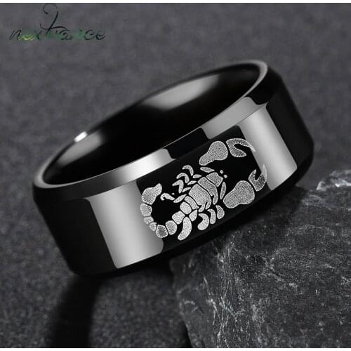 Nextvance Scorpion Pattern Ring Solid 316L Stainless Steel Rings for Femlae Male Wedding Bands Jewelry Dropshipping