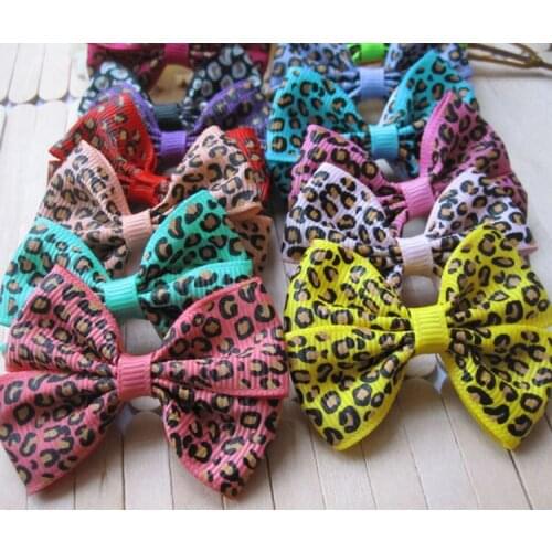 Wholesale 100pcs Mix Color Silk Check Fabric Ribbon Bowknot Bow Hair Accessories, Headwear Diy Pet Accessories