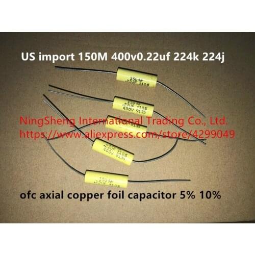 Original new 100% 150M 400v0.22uf 224k 224j ofc axial copper foil capacitor 5% 10% (Inductor)