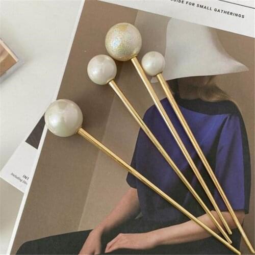 1pcs Retro pearl Chinese Style Hair Sticks Chopstick Women Hairpins Hair Clip Pins Wedding Hair Accessories Jewelry 4 size