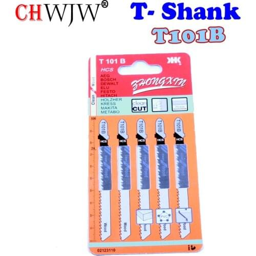 1 packs High Quality T101B Hcs Ground Teeth Straight Cutting T-Shank Jig Saw Blade for Wood