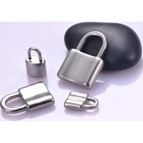 10pcs/lot Stainless Steel Lock Pendant Square Lock PadLock Charms Fit DIY Necklace Bracelet Pendants Jewelry Making Accessories