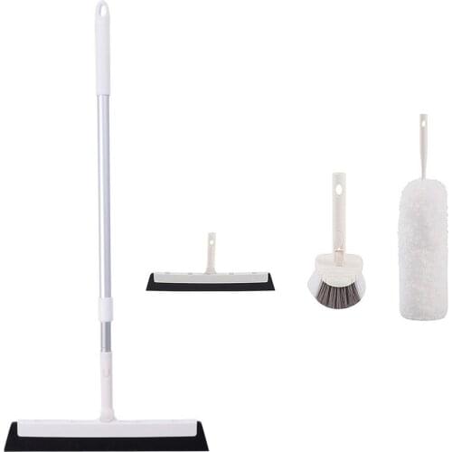 Adjustable Length Foam Squeegee Window Washer Wiper Floor Scrubber Brush Furniture Gap Microfiber Duster Sweeper Cleaning Tool