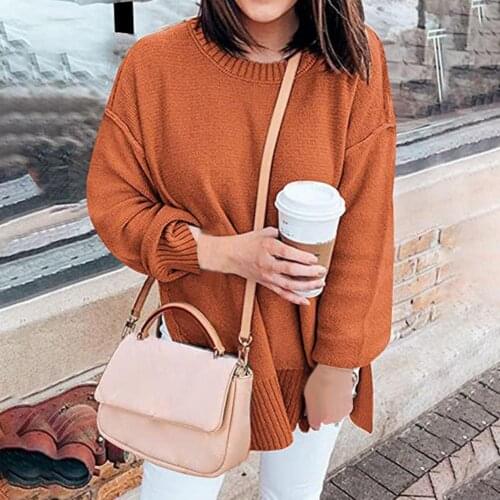 Sweater O Neck Fashion Sweaters Pullover Casual Elegant Knitwear Clothes Loose Pullover Warm Knitted Pullover Sweater for Work
