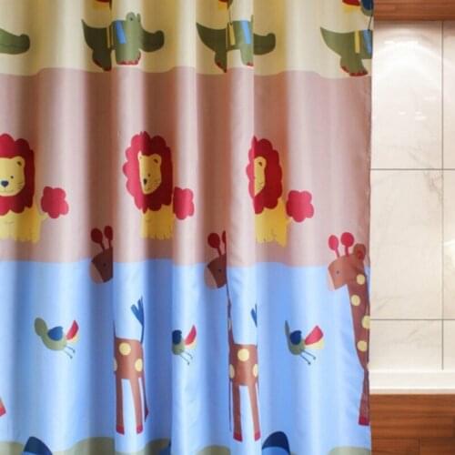 Cartoon Animal Lion Shower Curtain Polyester Waterproof Mildew Home Shower Curtains Bathroom Partition Waterproof