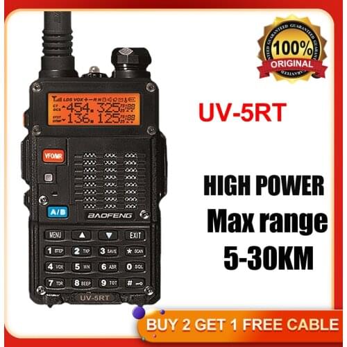 2021 BaoFeng UV-5RT wakie tokie Long Range Police Radios Comunicador BF UV 5R Ham Transceiver Radio wolkie tokie HP radio