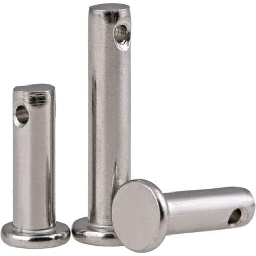 304 stainless steel pin gb882 flat head with hole cylindrical pin locating pin m3m4m5m6m8m10 5Pcs