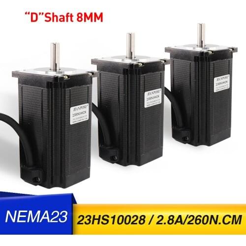 3 pcs Nema 23 Stepper Motor 4-lead 2.8A 260N.CM 23HS10028 100mm 57 Series Motor for CNC worm wheel edging machine