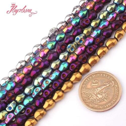 6x7mm Skull Hematite Beads (No Magnetic) Natural Stone Beads For DIY Necklace Bracelet Earring Jewelry Making 15" Free Shipping