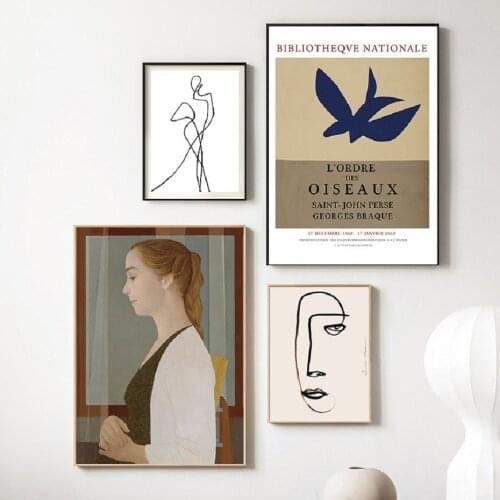 Abstract Scandinavia Gallery Canvas Painting Figure Posters Prints Interior Nordic Wall Art Pictures For Living Room Home Decor