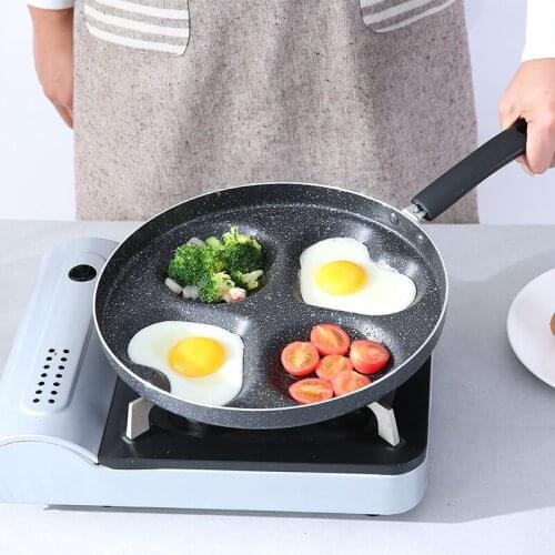 28cm Non-stick Frying Pan 4-in-1 Multifunction Eggs Ham pancake Fryer an Heart-shaped Omelet Pot