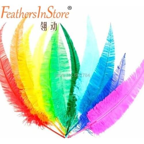 Free shipping 100pcs/lot 40-45cm striped ostrich feather spads for Carnival Decoration