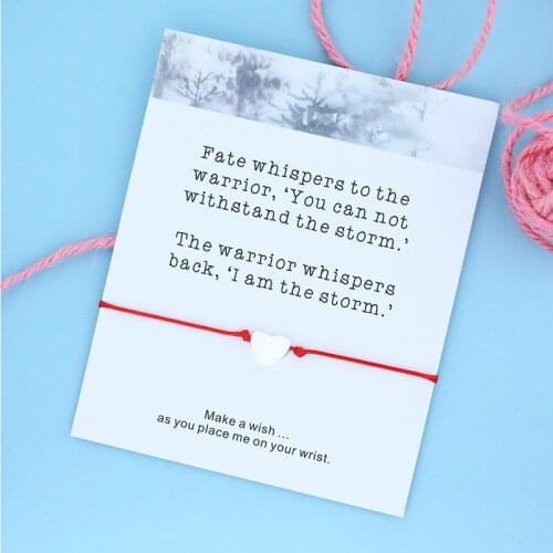 Fate Whispers Wish Bracelet Love Heart Lucky Bracelet Red Rope Warrior Friendship Go for It Wish Bracelet Heart Jewelry Gift