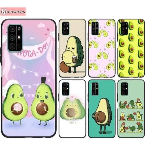 Black Cover Cute fruit Avocado for Huawei Honor 30 20S Pro 10i 9C 9A 9S 9X 8X 10 9 Lite 8 8A 7A Pro Lite Phone Case