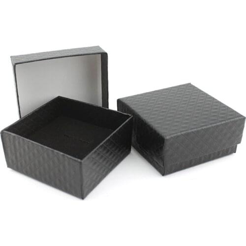 DoreenBeads Simple Paper Jewelry Box Necklace Earrings Ring Set Boxes For Gift Packing & Display Wholesale 7.3x7.3x3.5cm 1 Piece