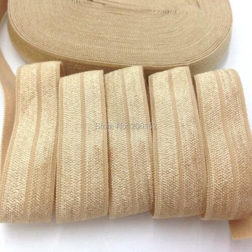 Good Quality Solid Gold Color Fold Over Elastic 5/8" Gold FOE Foldover Elastic Ribbon for DIY Headwear Hair Accessories 10Y/lot