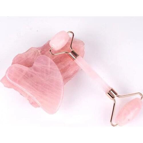 Best Selling Natural Crystal Spiritual Carving Crafts Rose Quartz Roller Massage Stick For Christmas Gifts
