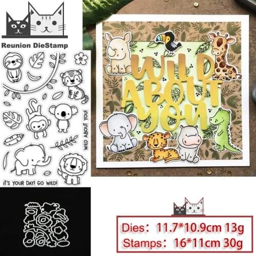 Reunion Monkey Animal Zoo Metal Cutting Dies and Stamps Stencil for DIY Scrapbooking Photo Album Embossing Decorative Paper Card
